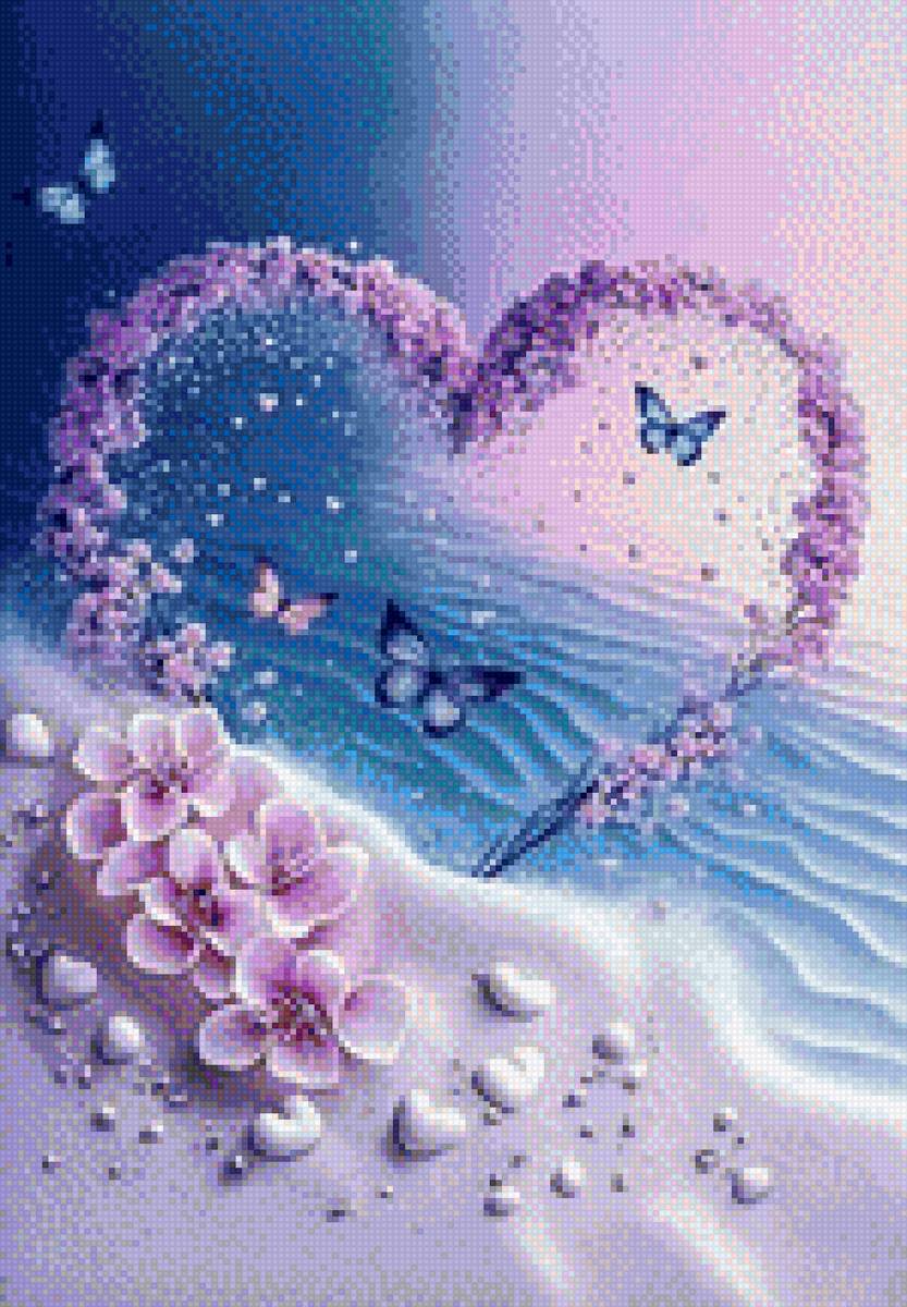 Detalle lila - corazones - предпросмотр