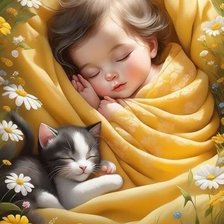 Схема вышивки «Michi y bebe»