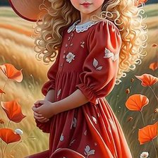 Схема вышивки «Nina de rojo»