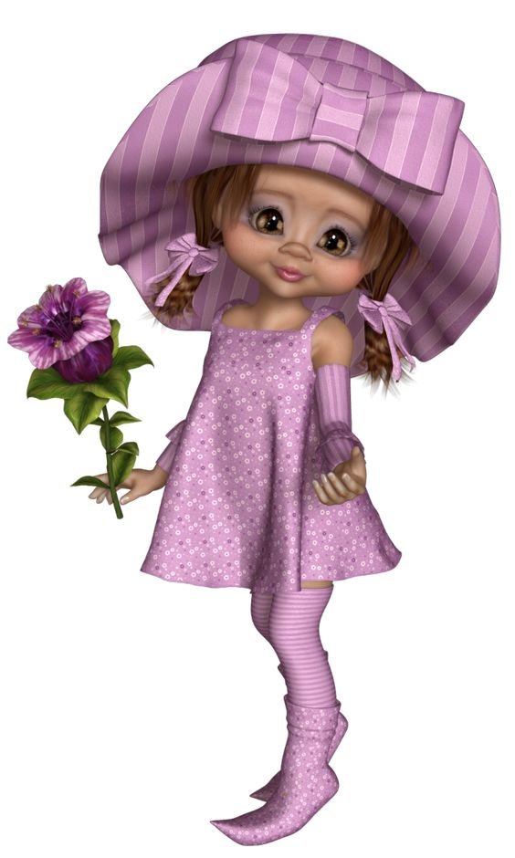 Розовая куколка - шляпка, розочка, детская, кукла, девочка, розовые - оригинал