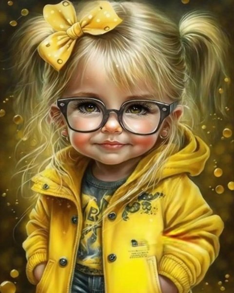 Крошка в желтом - шляпка, желтые, бантик, кукла, девочка, детская - оригинал