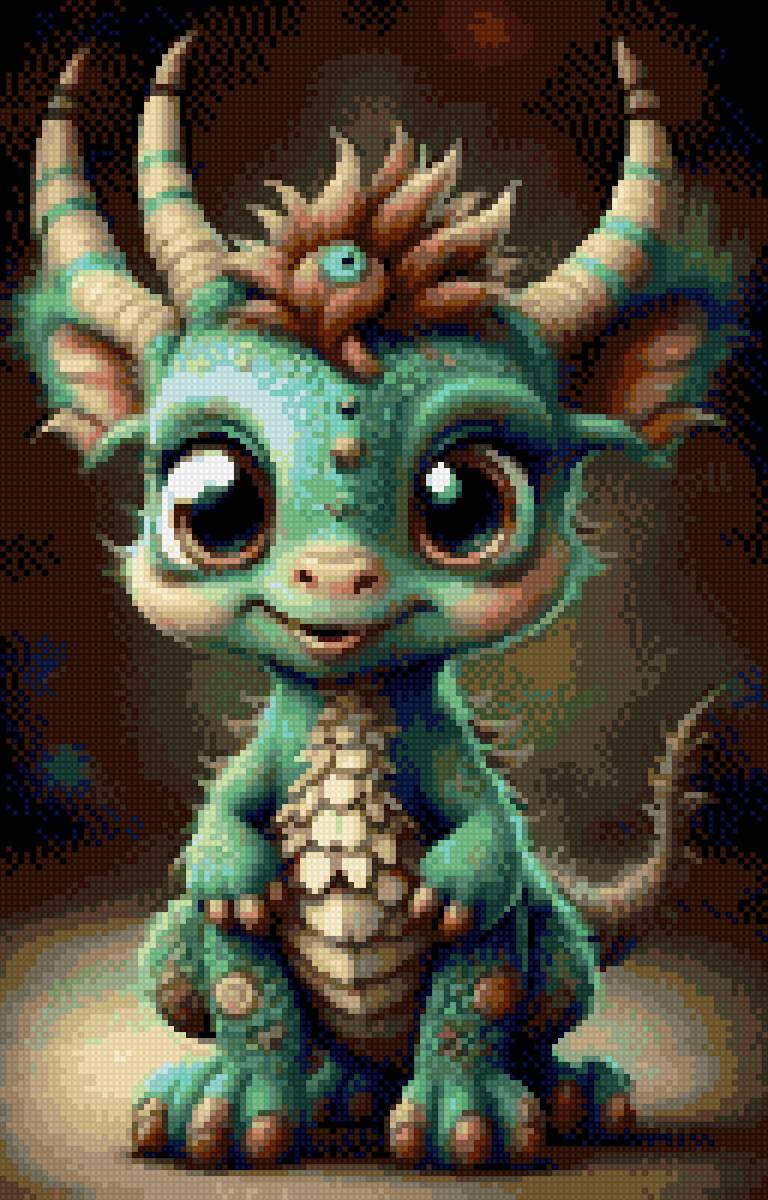 Тоже дракоша - символ года, новогодние, зеленые, дракон - предпросмотр