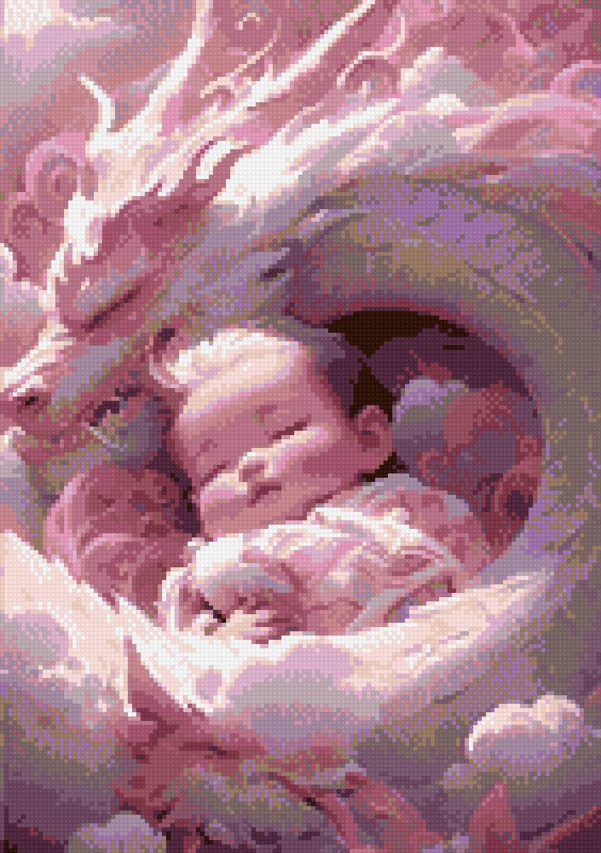 Спокойного сна - белые, символ года, розовые, дракон, детские - предпросмотр