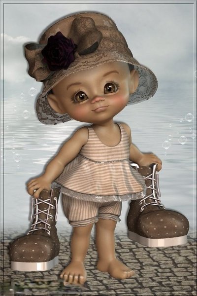 Босая - девочка, дети, детская, кукла - оригинал