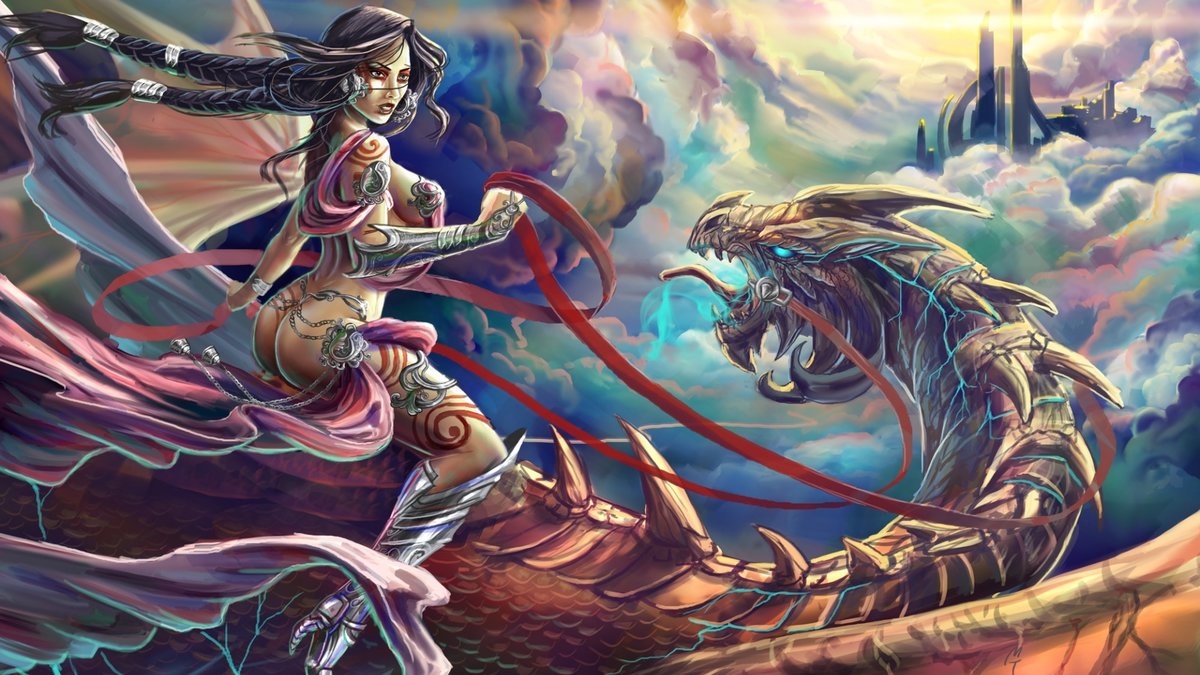 №2749784 - дракон, фэнтези, девушка - оригинал