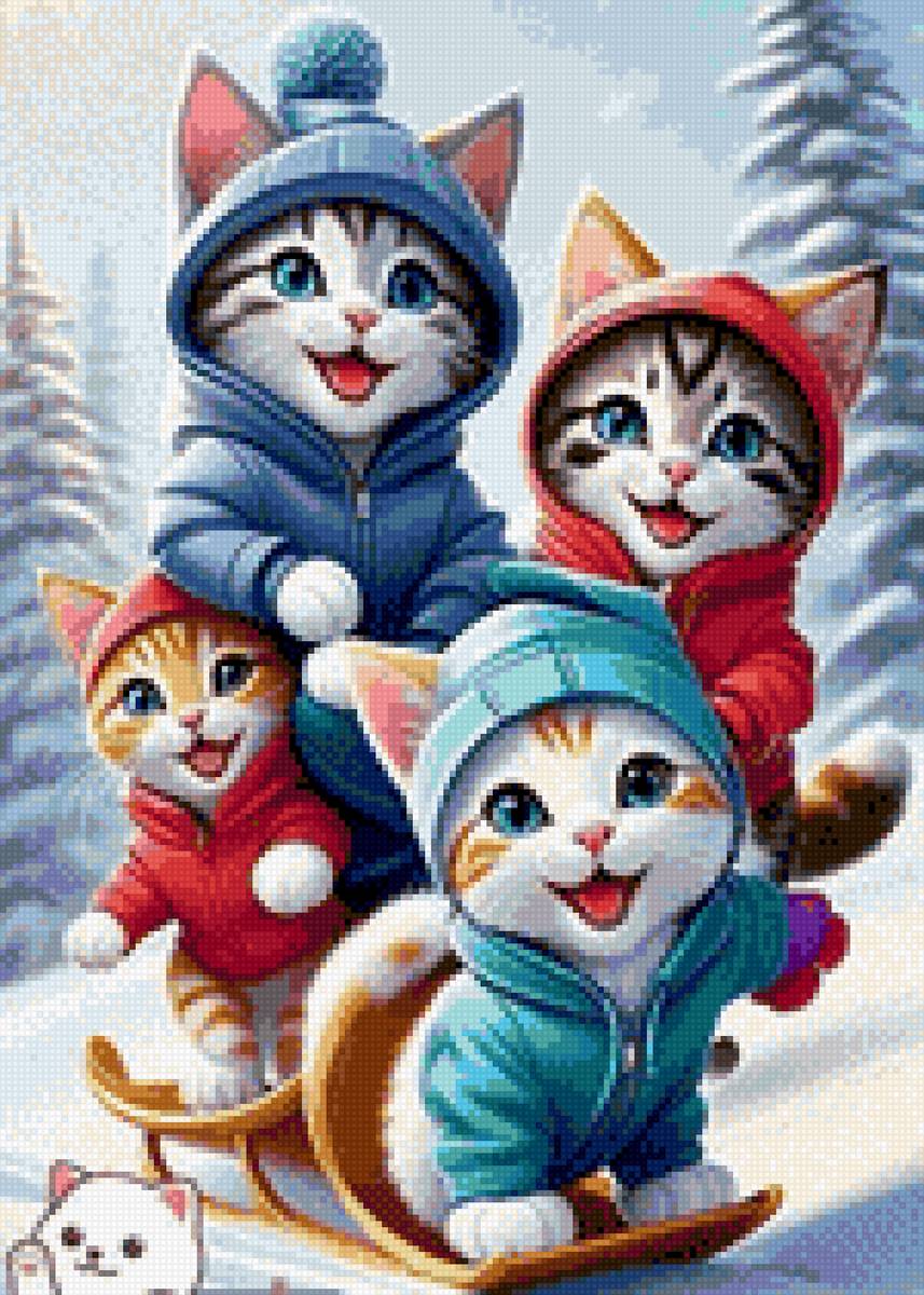 Michis en la nieve - gatos - предпросмотр