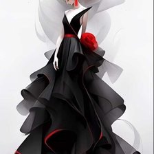 Схема вышивки «Dama de negro»