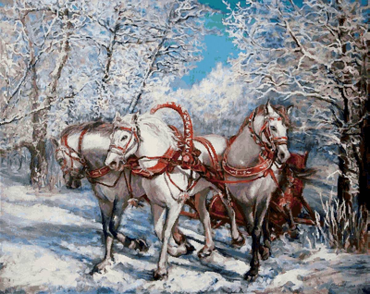 №2750110 - кони, тройка - предпросмотр