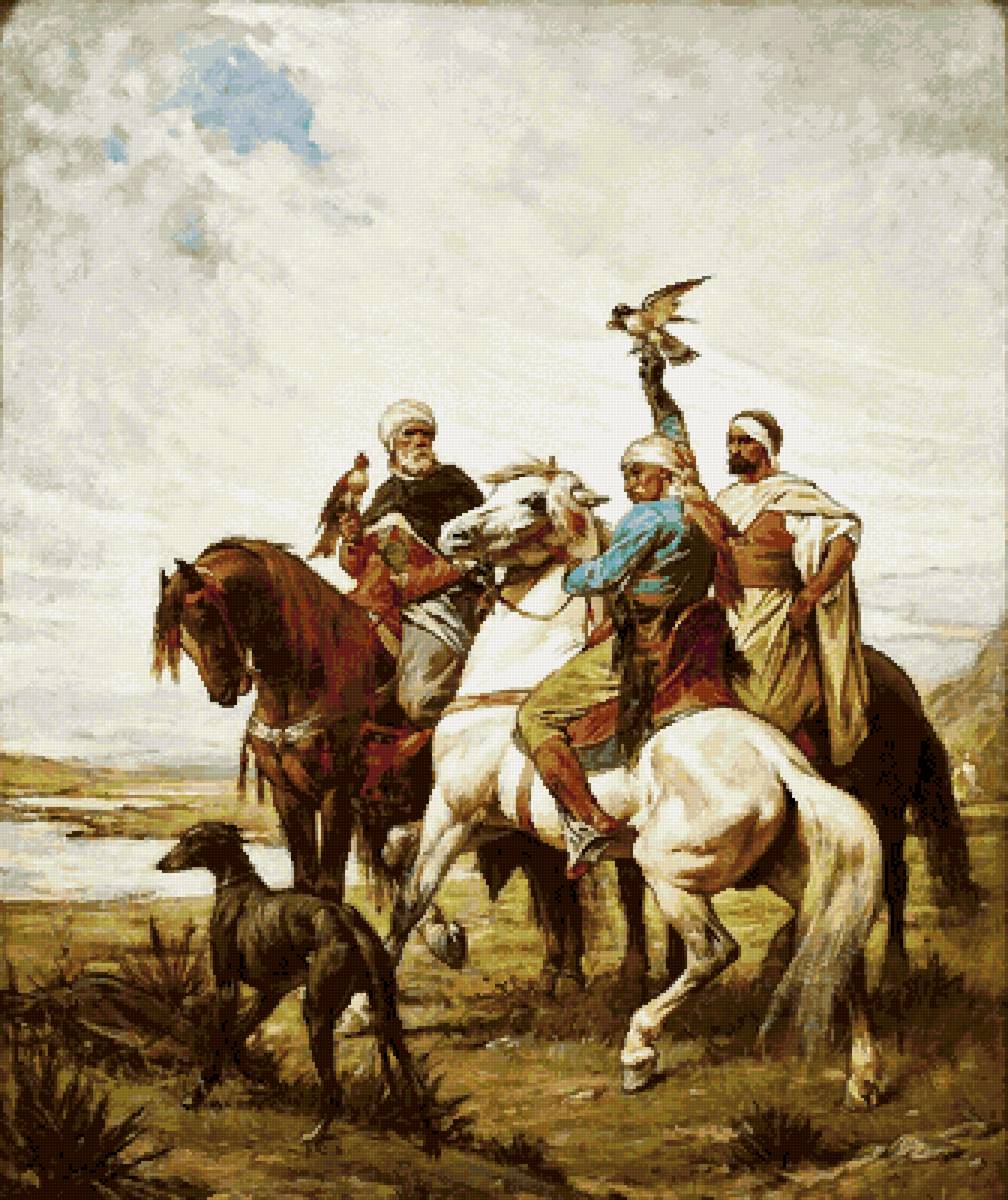 №2750132 - кони, восток, охота, всадники - предпросмотр