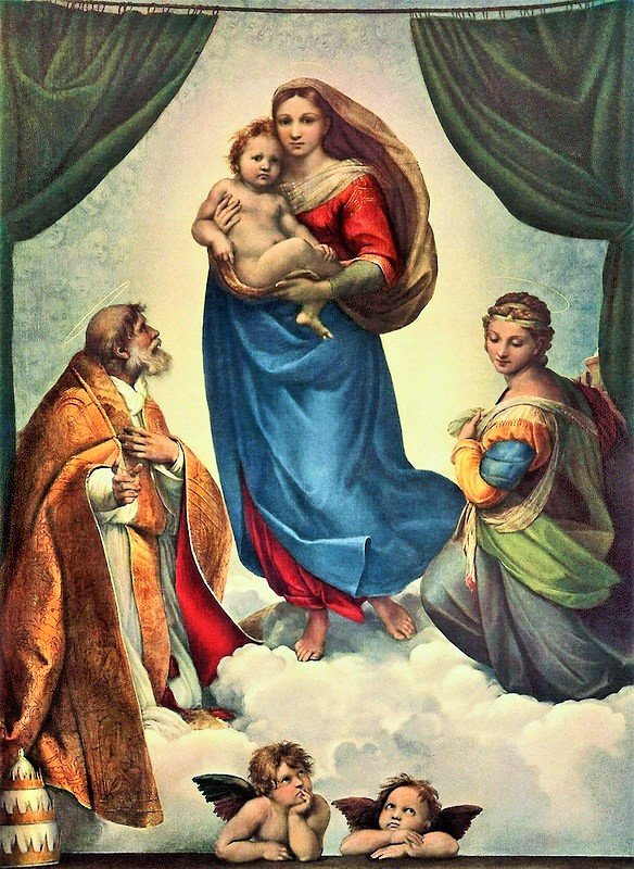 Сикстинская  мадонна. Рафаэль Санти - мадонна, рафаэль санти, икона - оригинал