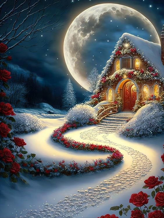 лунная дорожка - луна зима дорожка - оригинал