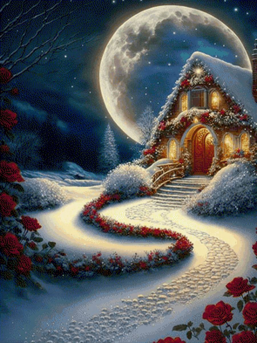 лунная дорожка - луна зима дорожка - предпросмотр