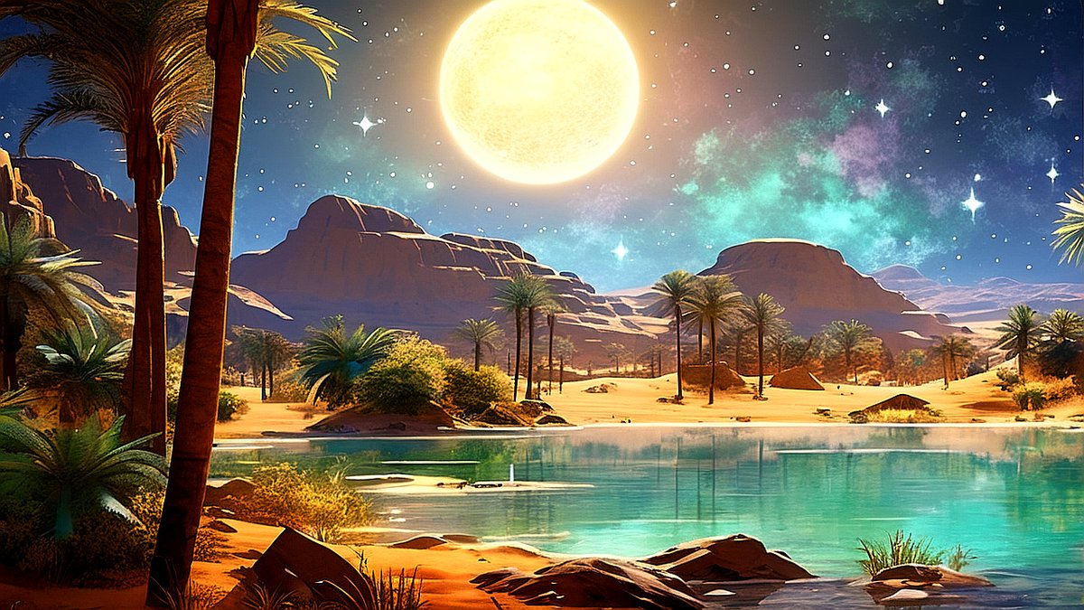 Лунная ночь в пустыне - оригинал