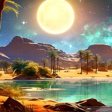 Схема вышивки «Лунная ночь в пустыне»