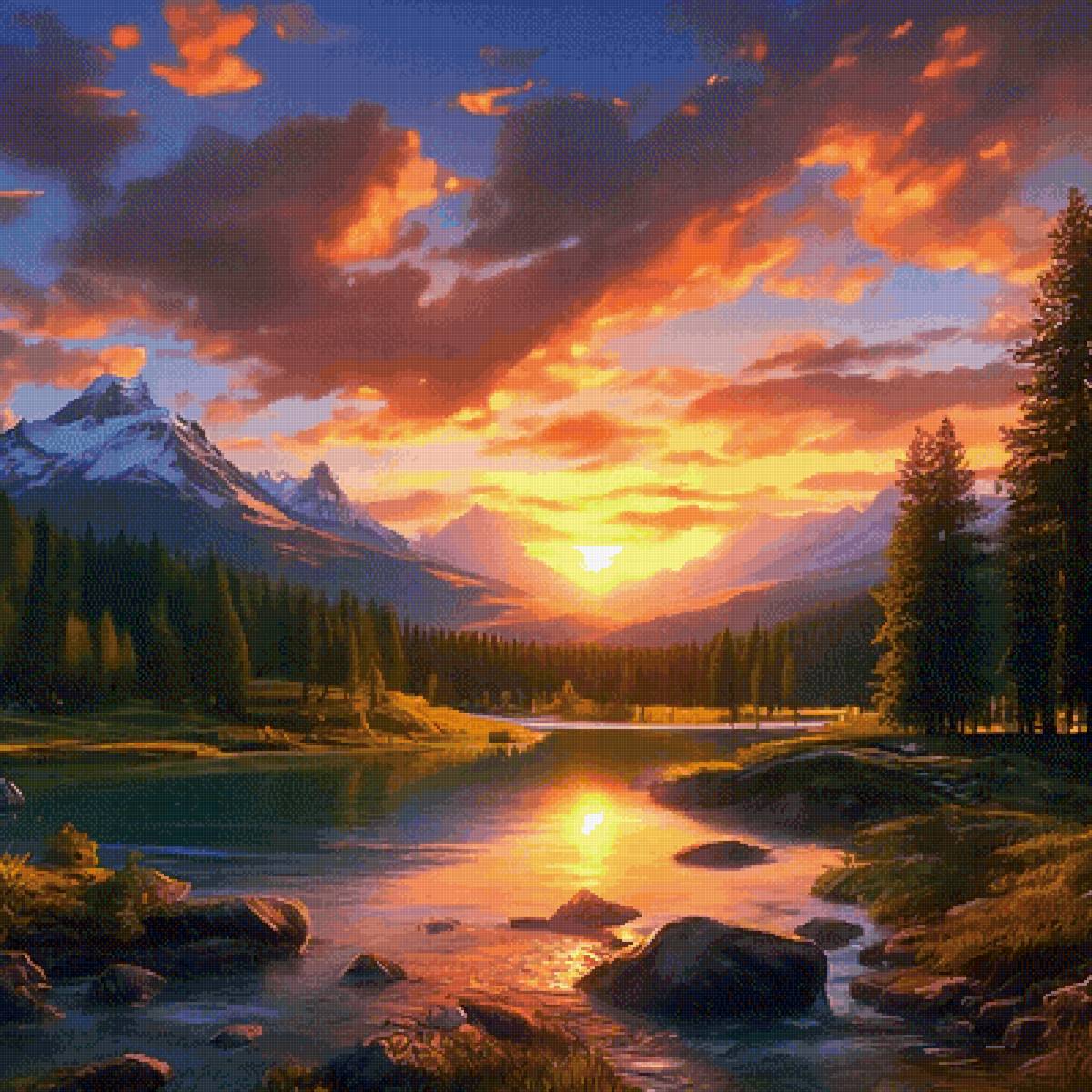 Закат - закат, горы, море - предпросмотр