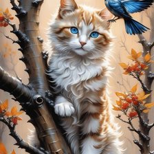 Схема вышивки «кот»