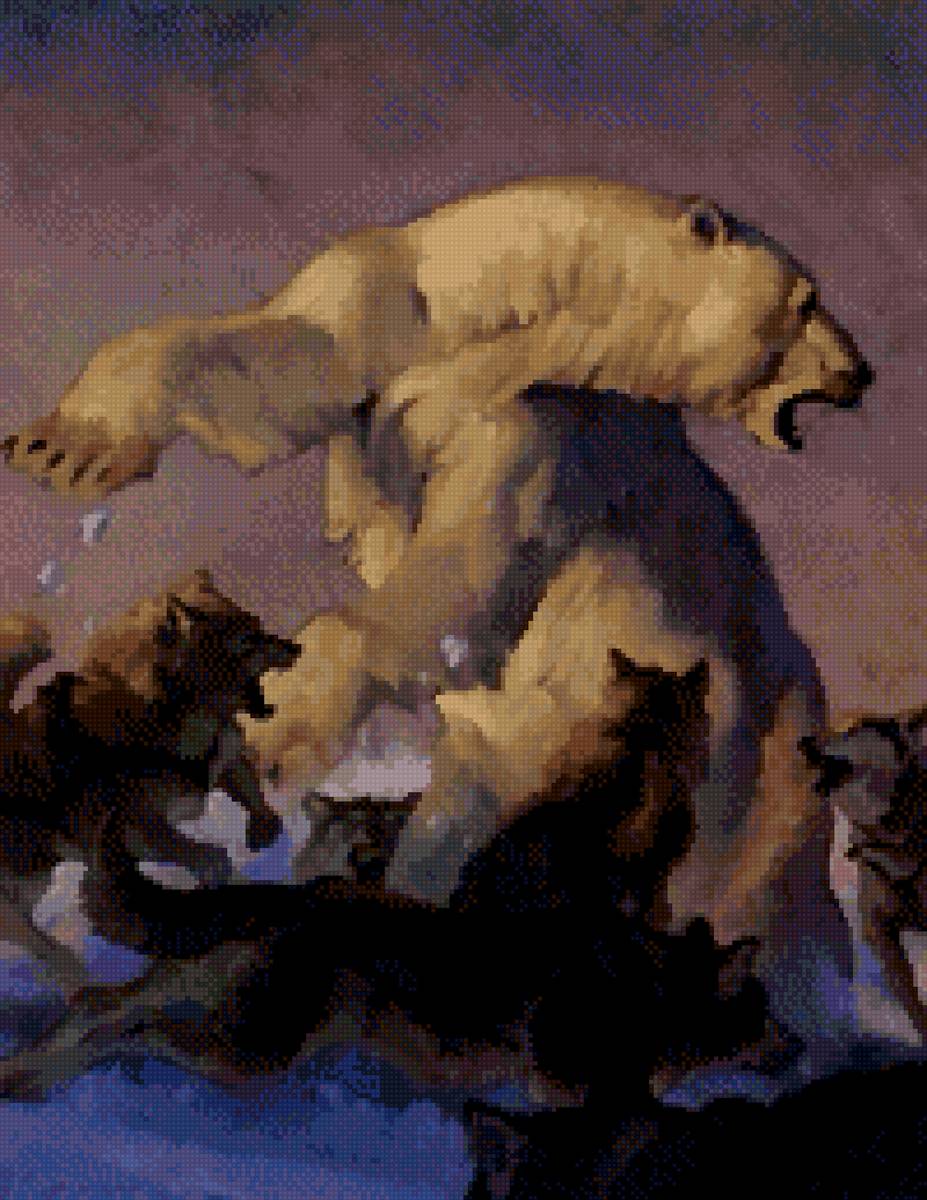 могучий медведь - волки, медведь, животные - предпросмотр