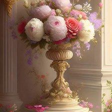 Оригинал схемы вышивки «цветы в вазе» (№2754652)