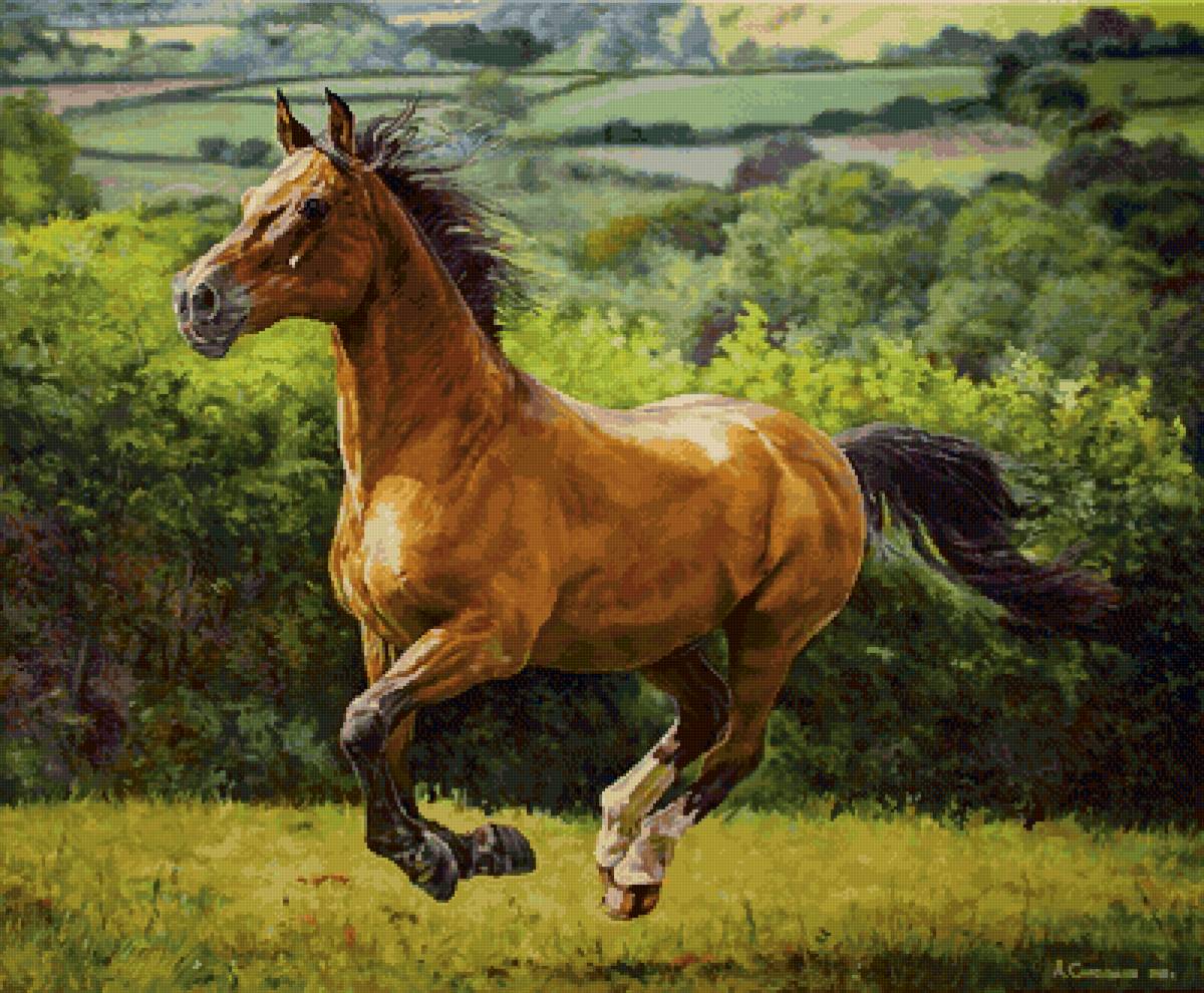 Произведения про лошадей. Картины художника Samokhvalov Alexander.