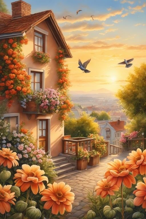 Дом - дом, солнце, горы, лето - оригинал