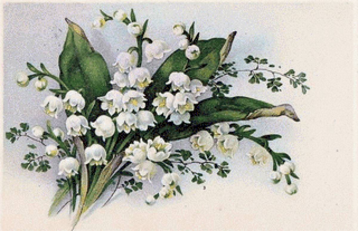 Винтажные ландыши - цветы, ландыши, винтаж - предпросмотр