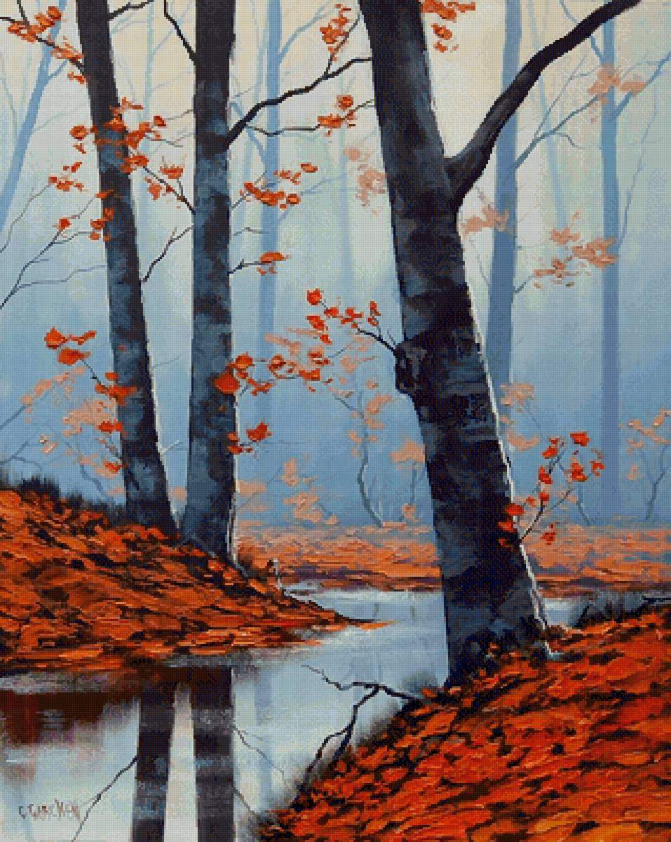 Осеннее утро - пейзаж, осень - предпросмотр