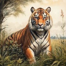 Схема вышивки «тигр»