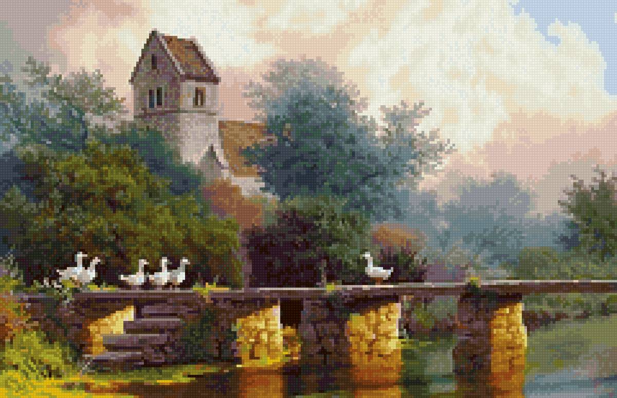 №2756000 - до 240 крестиков, природа, птицы, даниель ван дер путтен - предпросмотр