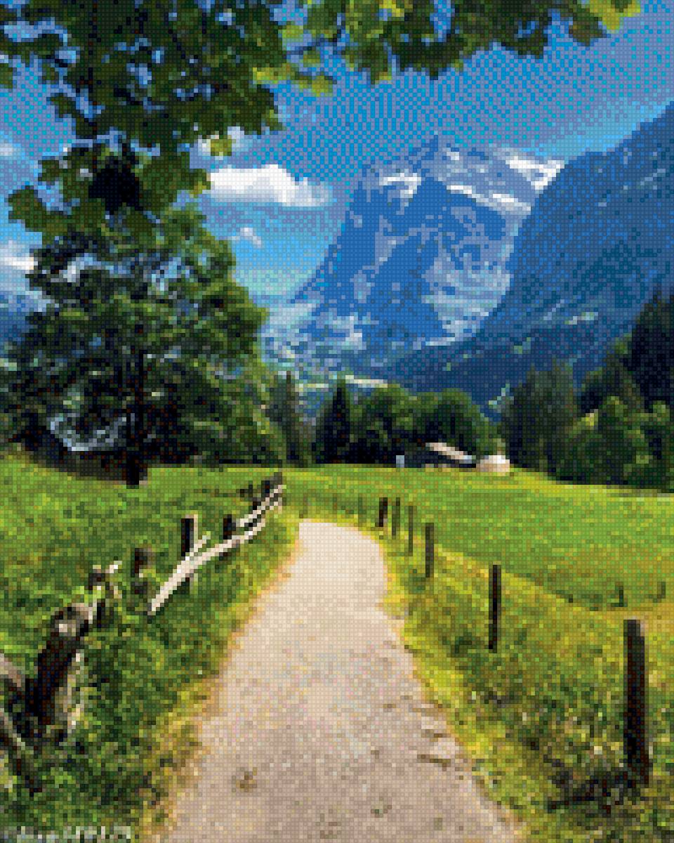 Природа - дорога, горы, небо - предпросмотр