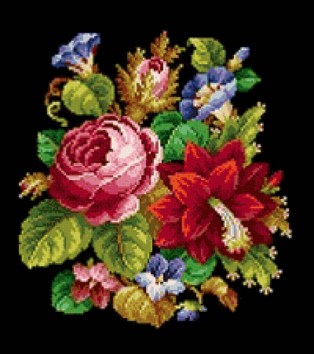 подушка7 - цветы, розы, подушка - предпросмотр