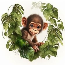 Схема вышивки «обезьянка»