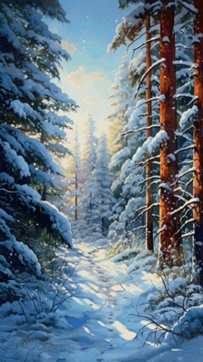 Зимний лес - художники - предпросмотр