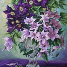 Схема вышивки «клематисы»