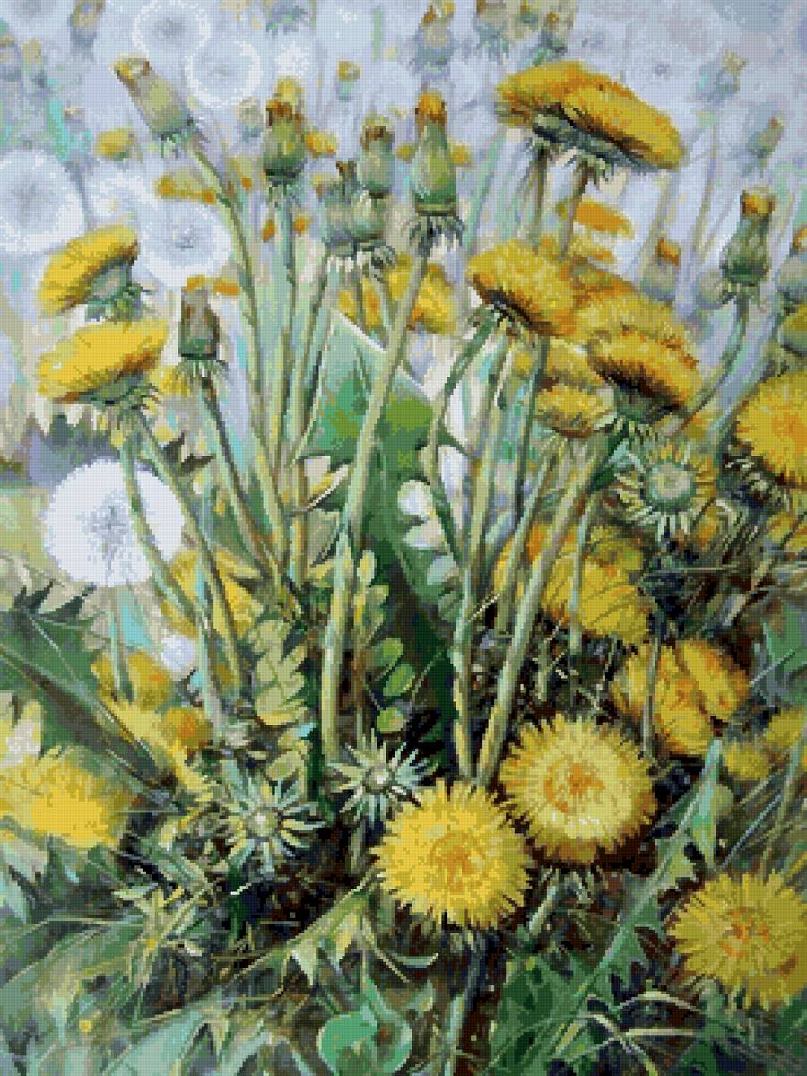 подушка одуванчики - предпросмотр