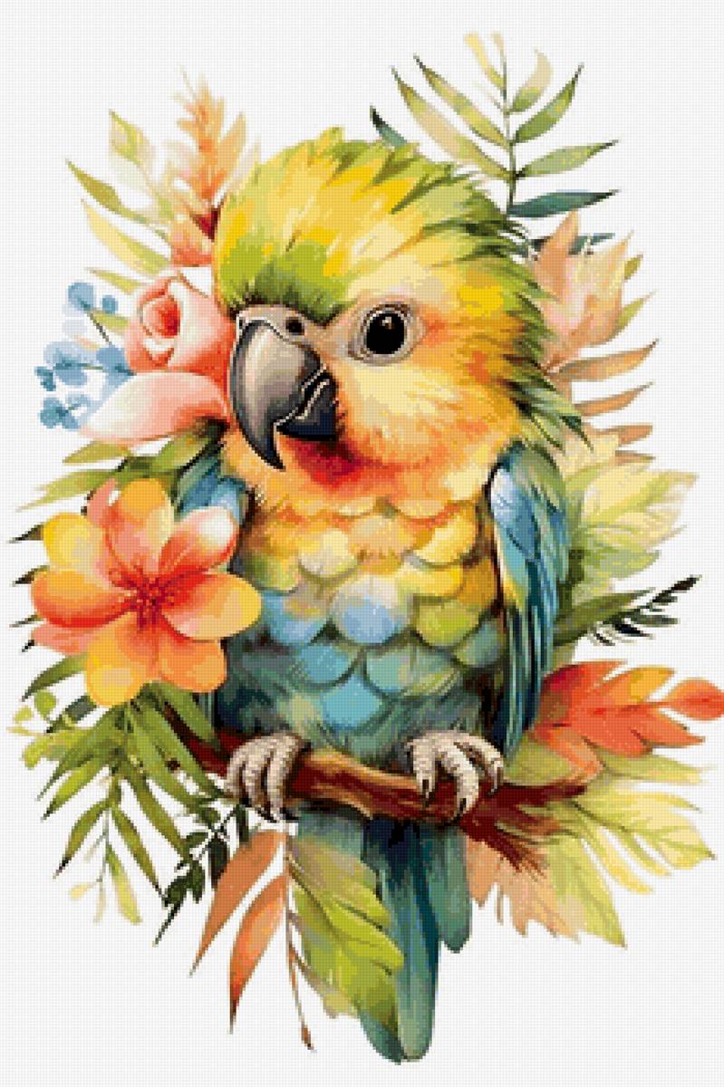 попугай - рисунок - предпросмотр