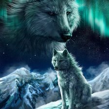 Схема вышивки «Волки»