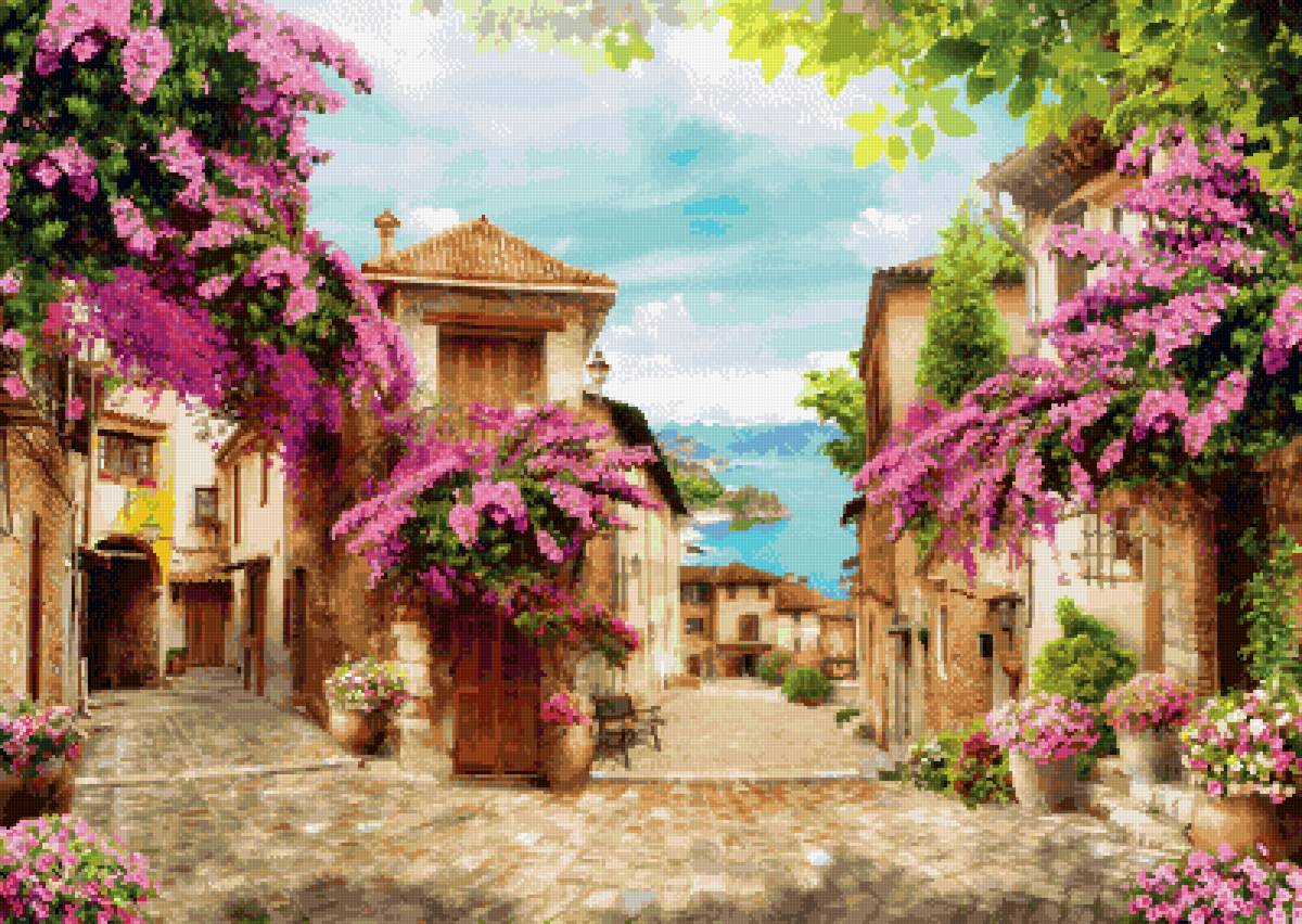 Италия - пейзаж, море, дворик - предпросмотр