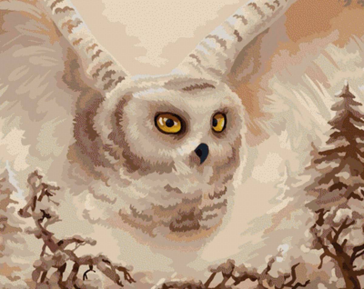 Полярная сова. Елена Саморядова - русские художники - предпросмотр