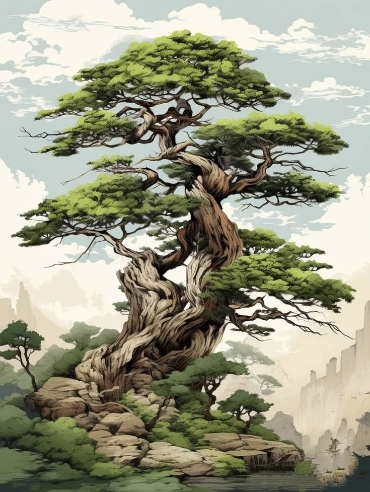 старый дуб - природа, дерево - оригинал