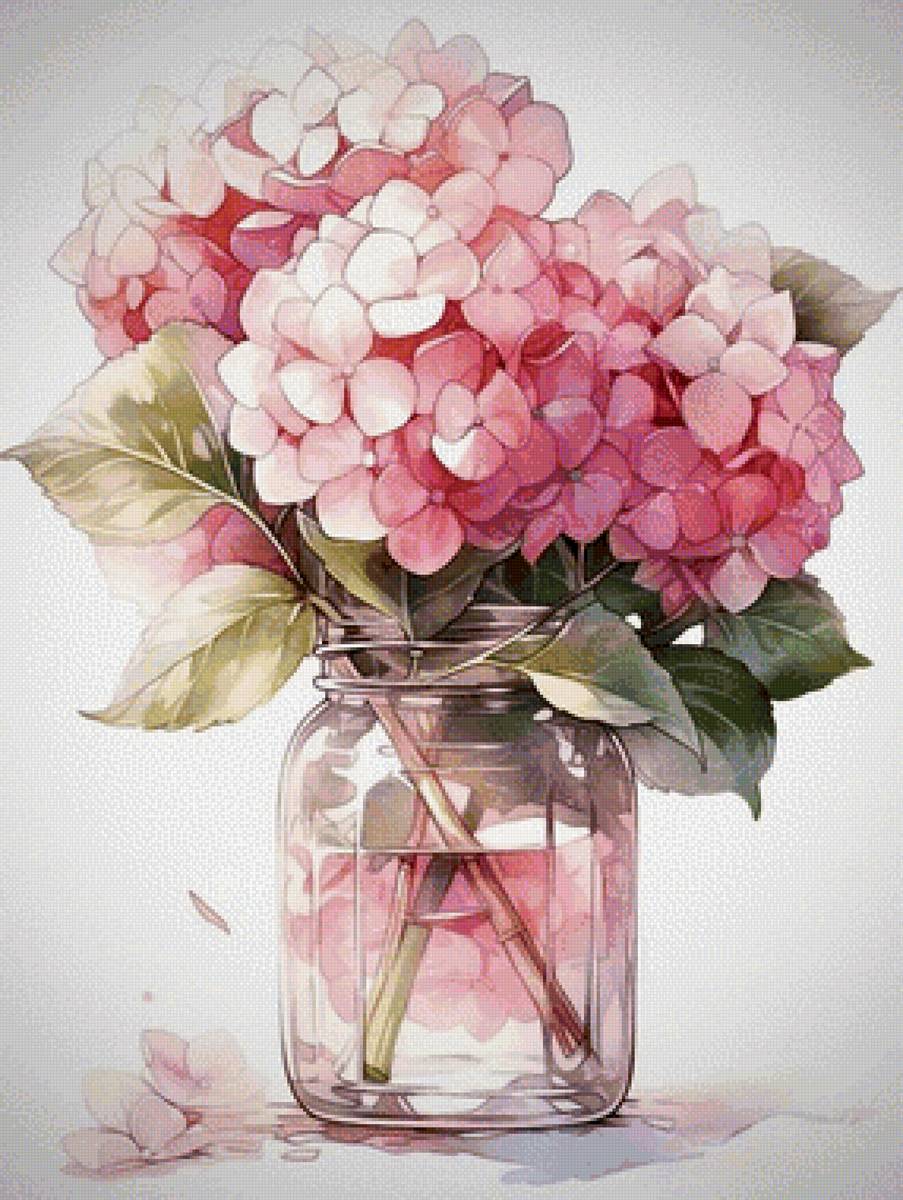 розовая гортензия - природа, растения, цветы - предпросмотр