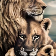 Схема вышивки «лев»