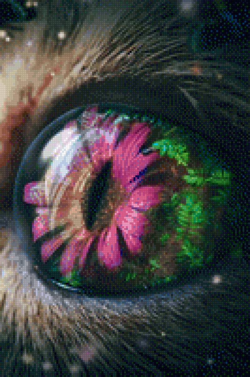 кошка - цветок, кошка, глаз - предпросмотр