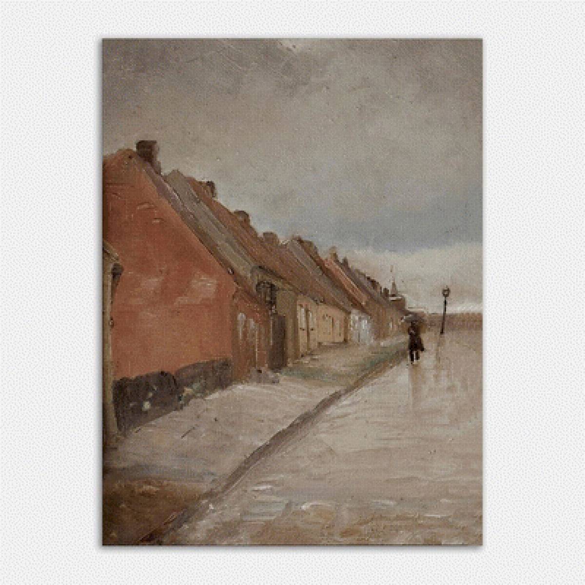 Под дождем - дождь, живопись, картина, акварель - предпросмотр