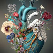 Схема вышивки «Цветущее сердце»