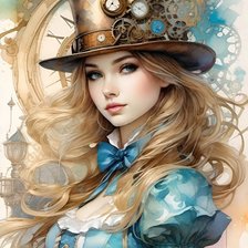 Схема вышивки «Алиса стимпанк»