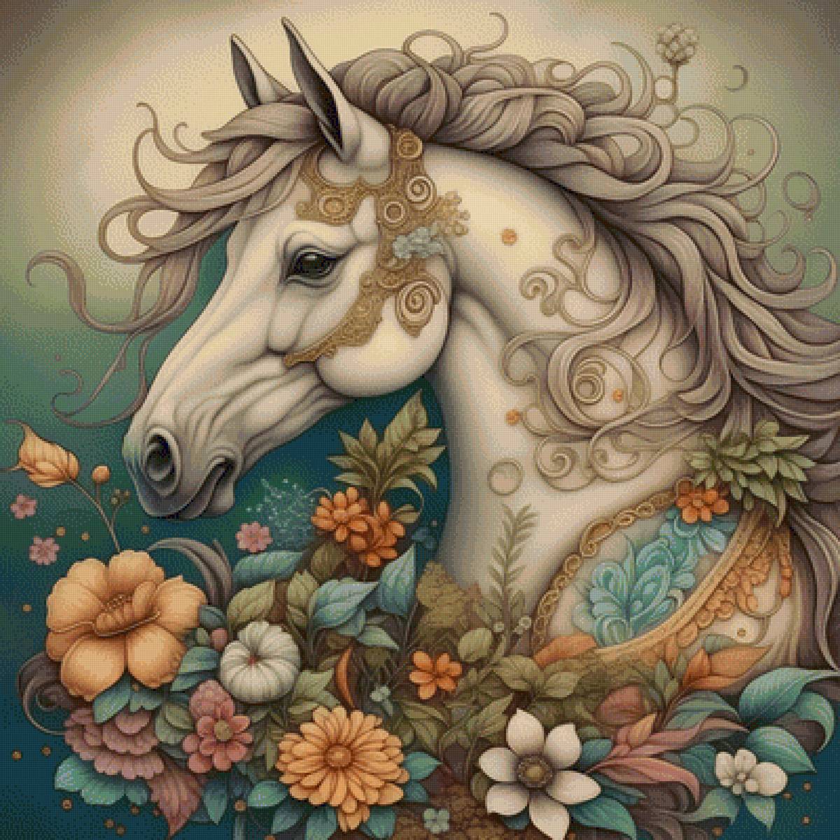 CABALLO Y FLORES DMC - предпросмотр