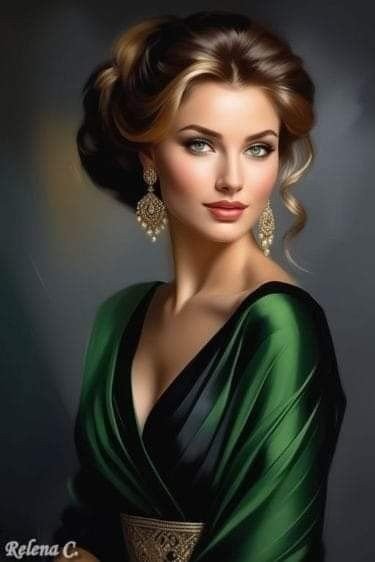 Красивая женщина - женщина, зеленое платье, зеленые глаза - оригинал