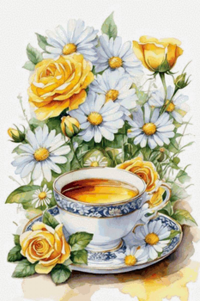 чашка чая - рисунок - предпросмотр