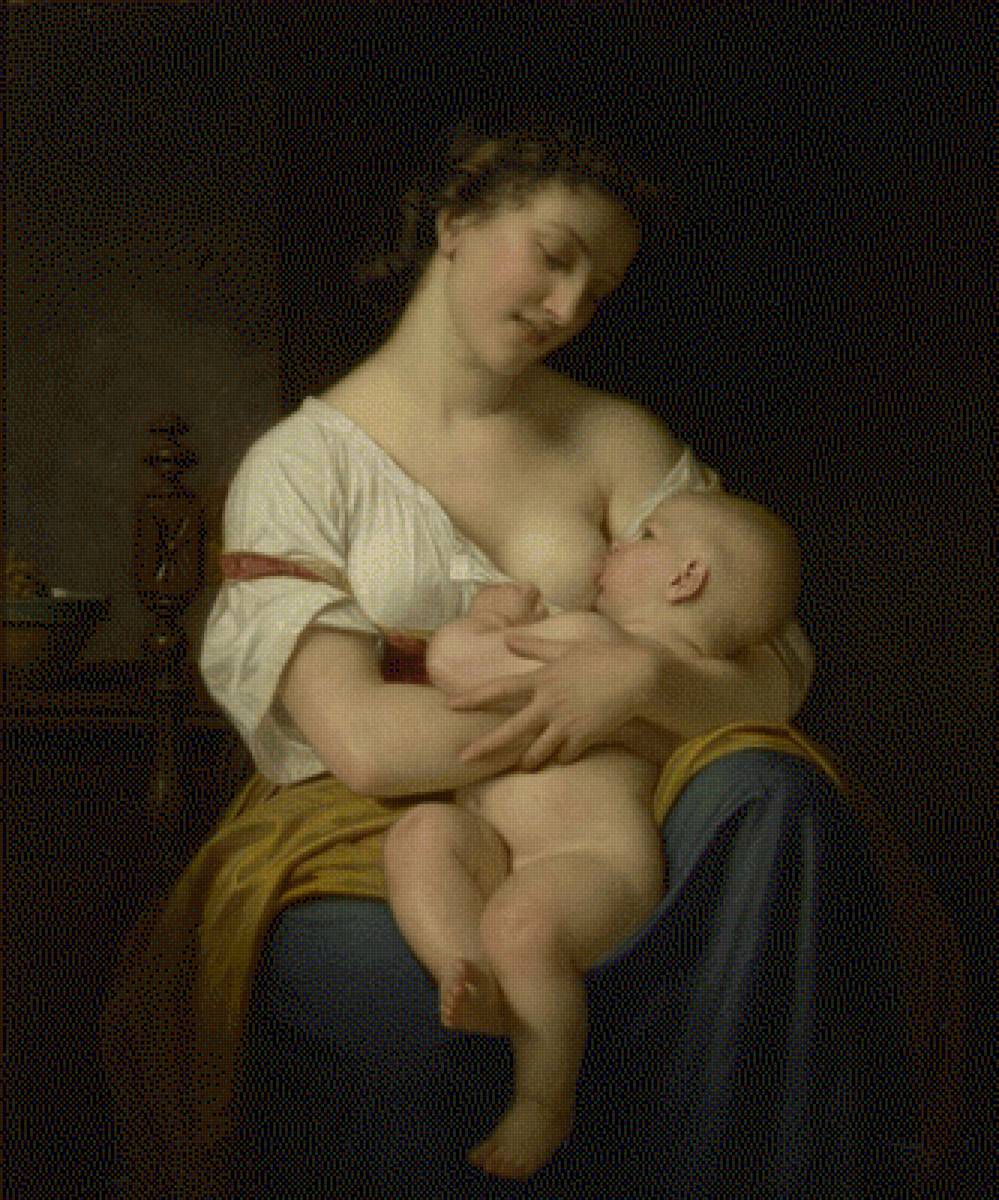 Мать и дитя Мерля Хуго - дитя, искусство, ребенок, мать, картина - предпросмотр