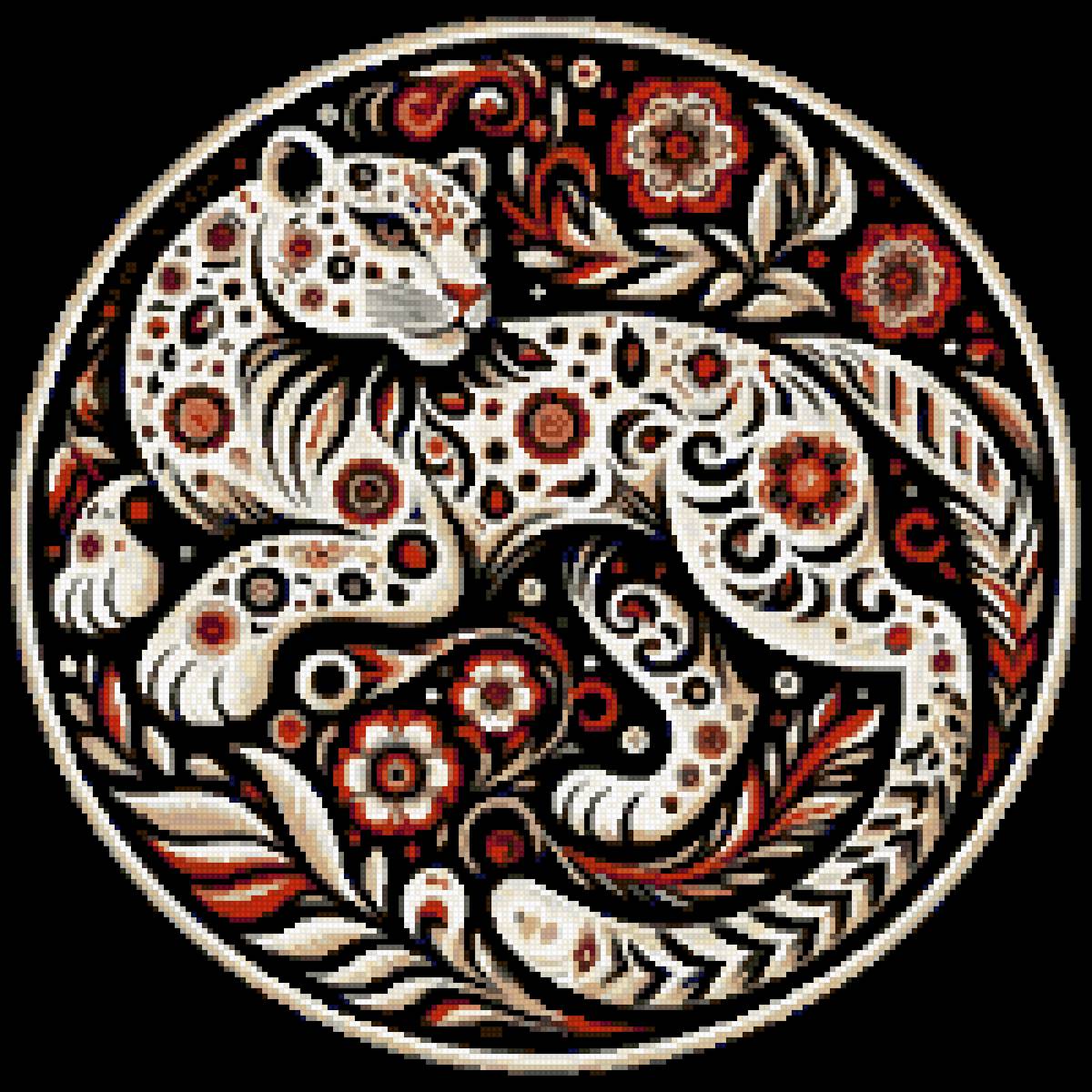 White leopard_circle - предпросмотр